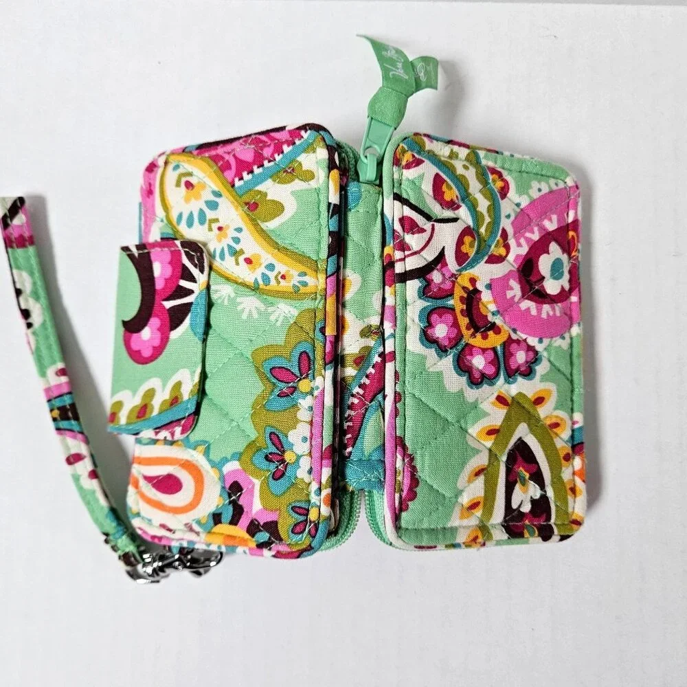 Vera Bradley Wallet Wristlet Tutti Frutti Colorful Paisley Zip Around Travel